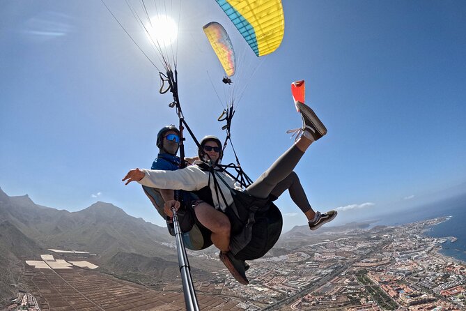 Costa Adeje paragliding, the best tandem flight in Tenerife - Taking off above Costa Adeje