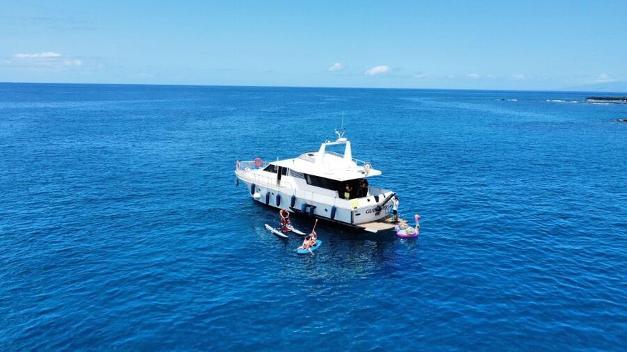 Costa Adeje: Private Yacht Trip with Watersports and Slides - From Puerto Colón to the southern coast