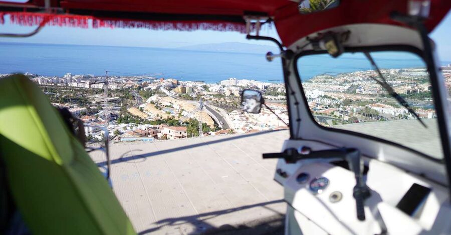 Costa Adeje: Secret Volcano Tuk Tuk Tour - The road up toward Caldera del Rey