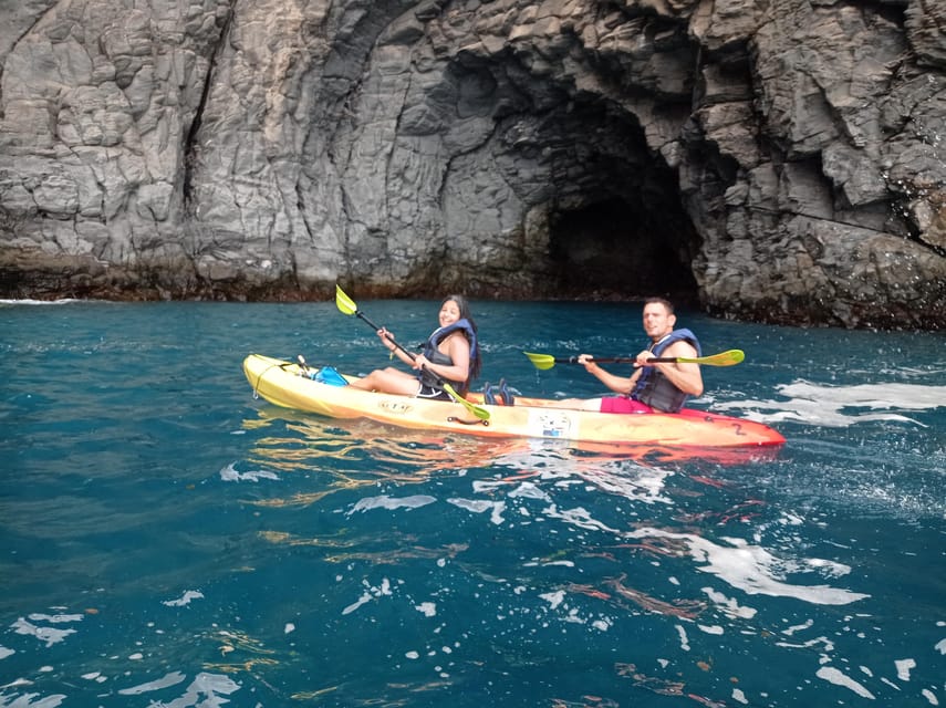 Los Cristianos: Kayak & Snorkel Tour with turtles and photos included - The Palm Mar Cave snorkeling stop