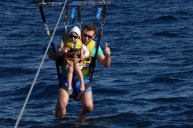 Parascending Tenerife. Stroll above the south Tenerife sea - Taking off from Puerto Colón