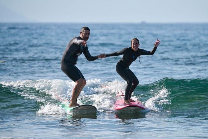 small group surf lesson in Playa de las Américas,Tenerife - Two hours at the beach, with conditions shaping the lesson