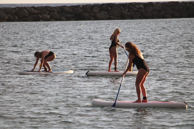 sunset stand up paddle - The beach lesson and first attempts