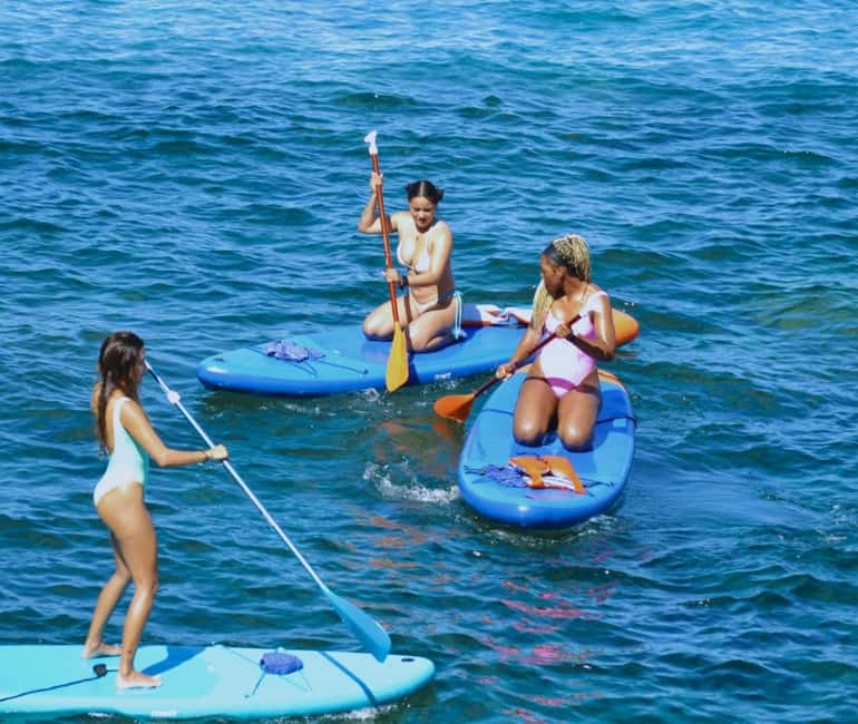 TENERIFE SUR: Paddleboarding tour and SNORKEL - Learning to stand on the board