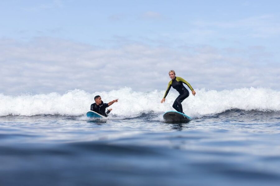 Tenerife: Surf Lesson at Playa de Las Americas - The Teide view adds a memorable Tenerife touch
